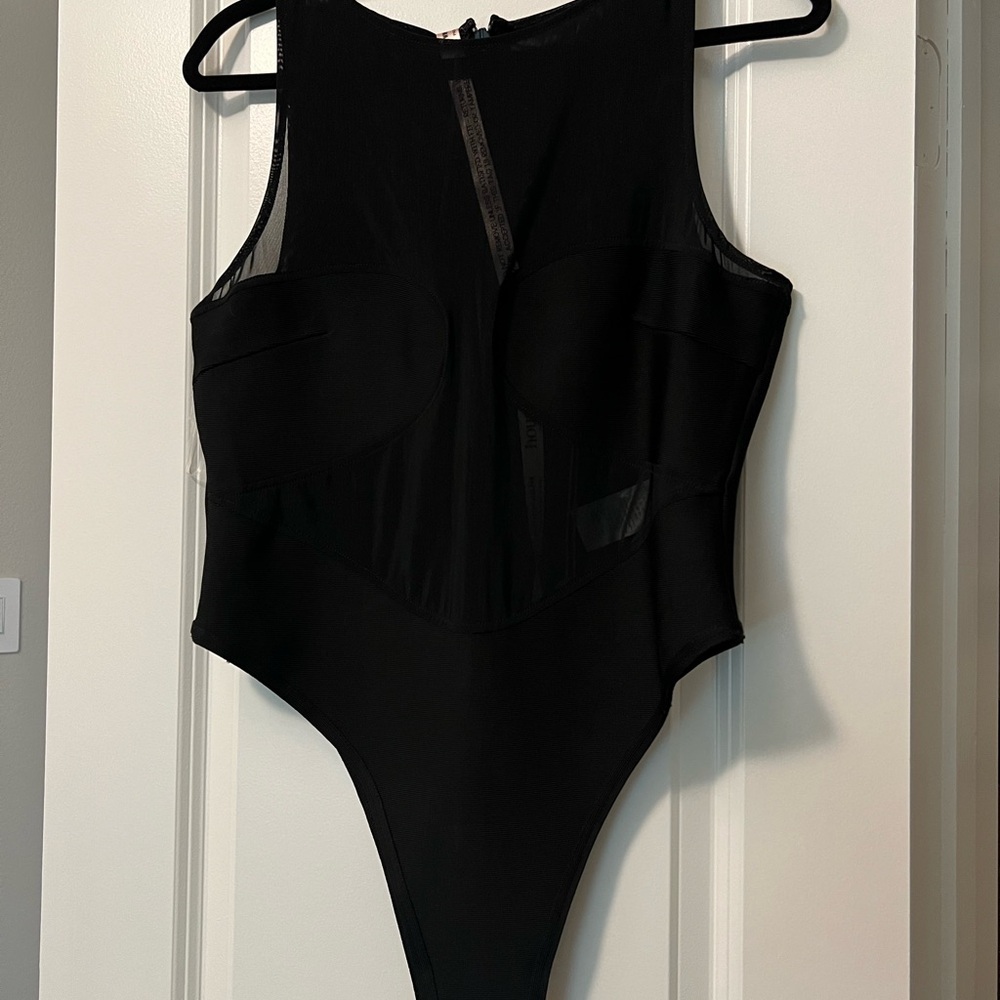 House of CB Sleek Black Bodysuit